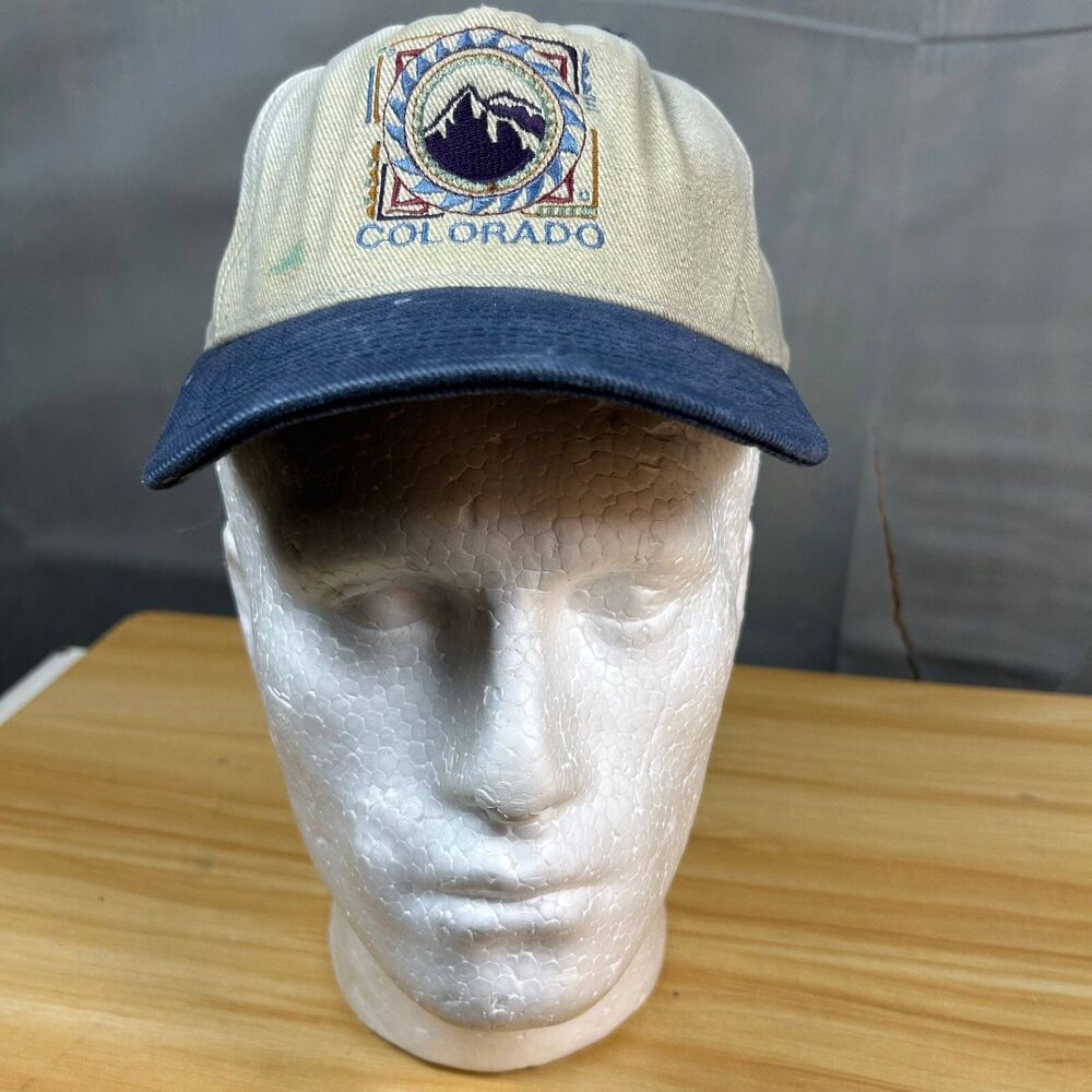 Ski Country Imports Cap Hat One Size Blue & Beige Cotton Colorado Mountains